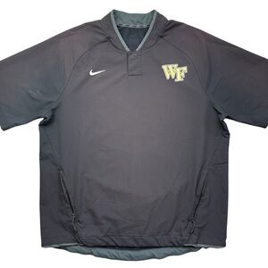 Nike Wake Forest Baseball TEAM ISSUED Short Sleeve 1/4 Zip Dugout BP Jacket XL